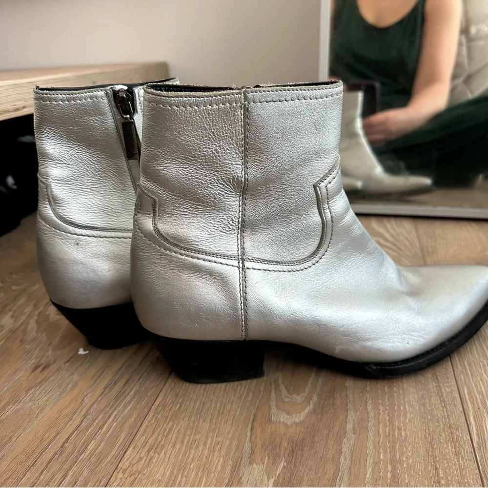 Saint Laurent Silver Western Boot - Picture 2 of 5